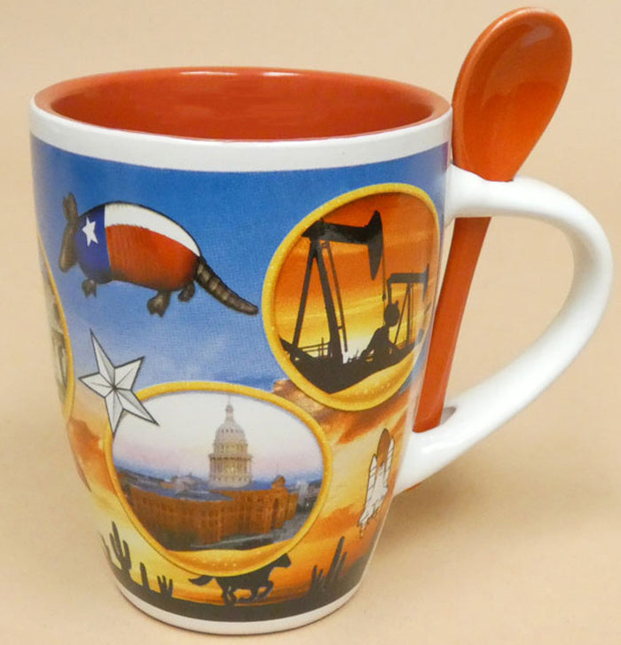 TEXAS State Mug with Spoon, 13 oz.