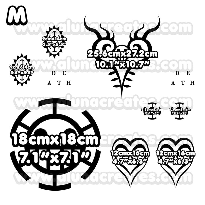 Trafalgar D. Water Law - One Piece | Temporary Tattoos | FULL SET - AlunaCreates