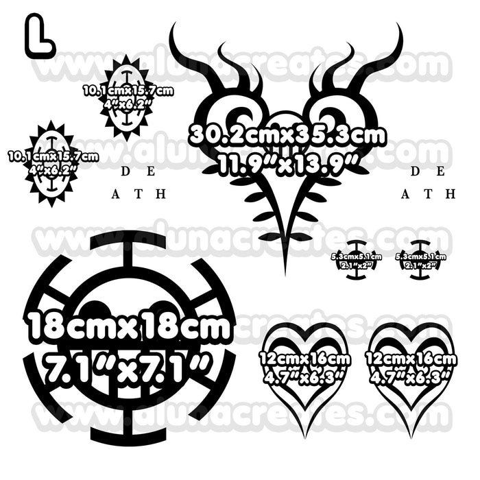 Trafalgar D. Water Law - One Piece | Temporary Tattoos | FULL SET - AlunaCreates