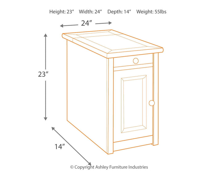 Tyler Creek - Chair Side End Table - Grayish Brown / Black