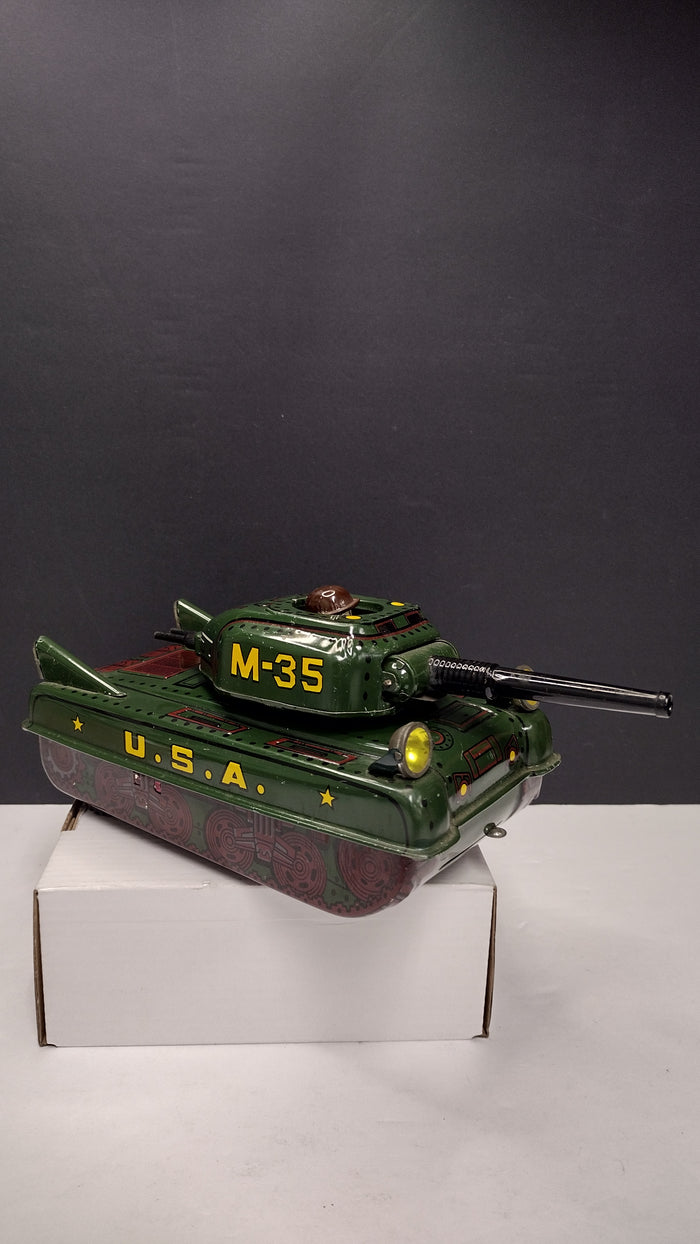 Ultra Rare Cragstan Japan M-35 Military Tank – Vintage 1950s Tin Toy