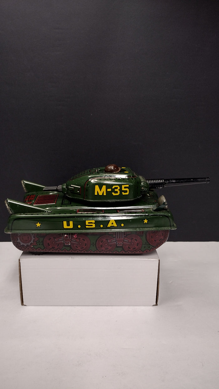 Ultra Rare Cragstan Japan M-35 Military Tank – Vintage 1950s Tin Toy