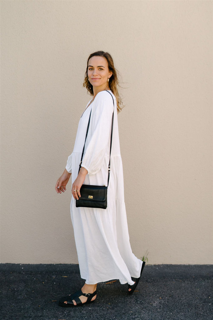 UTILITY BAG - BLACK WITH SILVER TRIMS