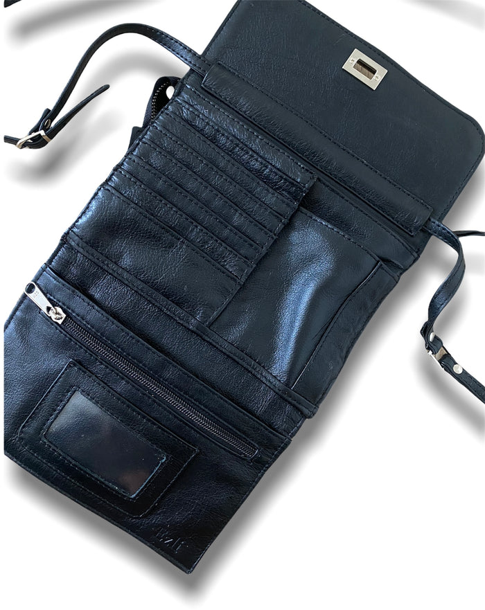 UTILITY BAG - BLACK WITH SILVER TRIMS