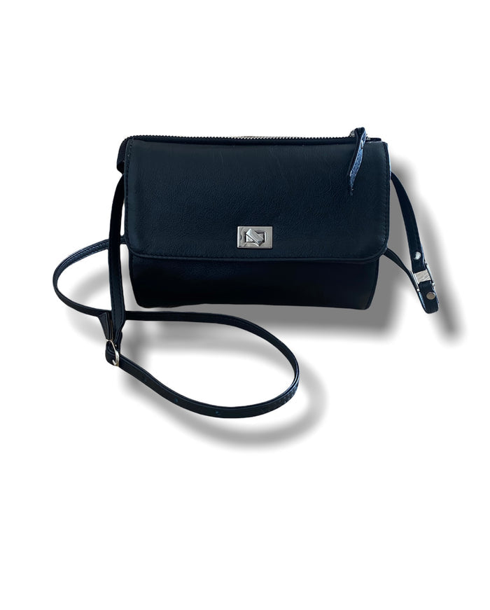 UTILITY BAG - BLACK WITH SILVER TRIMS