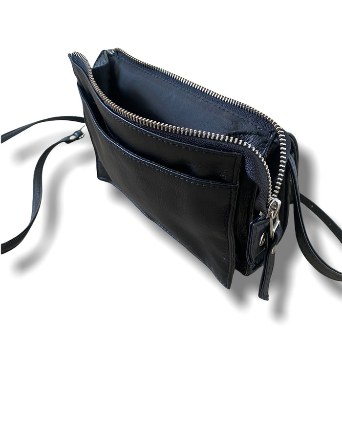 UTILITY BAG - BLACK WITH SILVER TRIMS