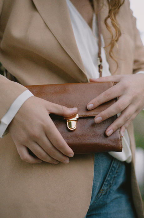 TAN WITH SILVER CLIP LOCK