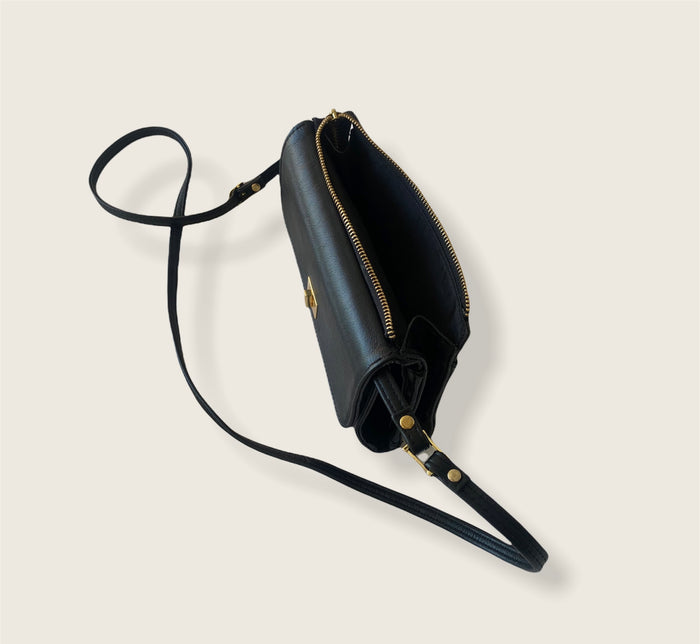 UTILITY BAG- BLACK WITH GOLD TRIMS