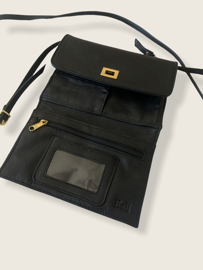 UTILITY BAG- BLACK WITH GOLD TRIMS