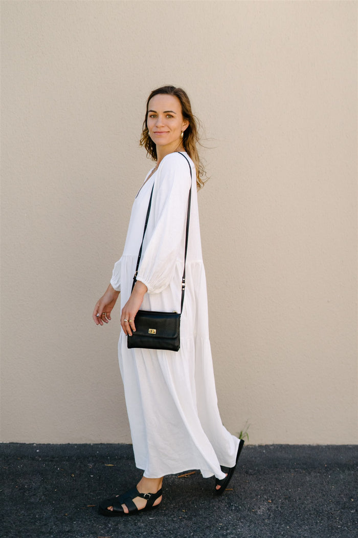 UTILITY BAG- BLACK WITH GOLD TRIMS