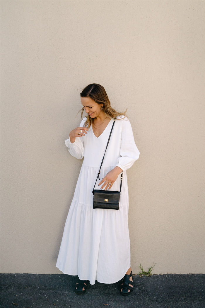 UTILITY BAG- BLACK WITH GOLD TRIMS