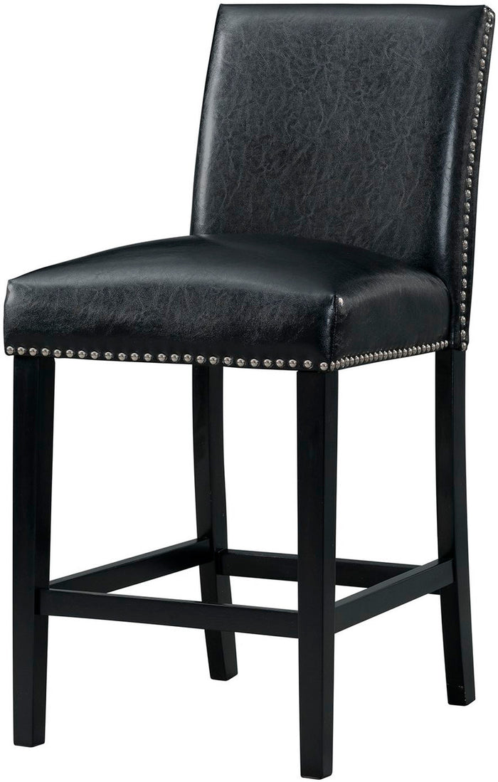 VALERY Black Faux Leather 20" Wide Counter Chair