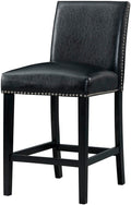 VALERY Black Faux Leather 20" Wide Counter Chair