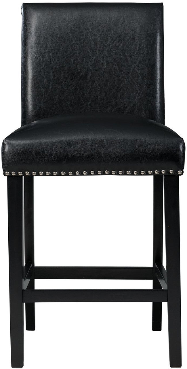 VALERY Black Faux Leather 20" Wide Counter Chair