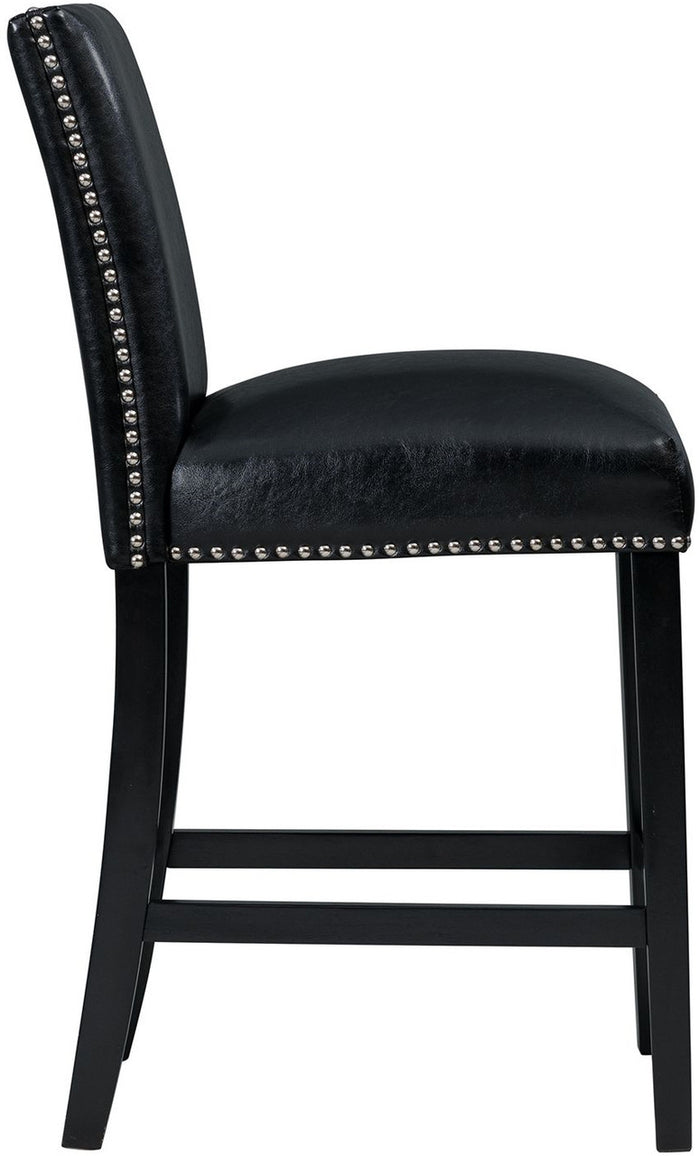 VALERY Black Faux Leather 20" Wide Counter Chair