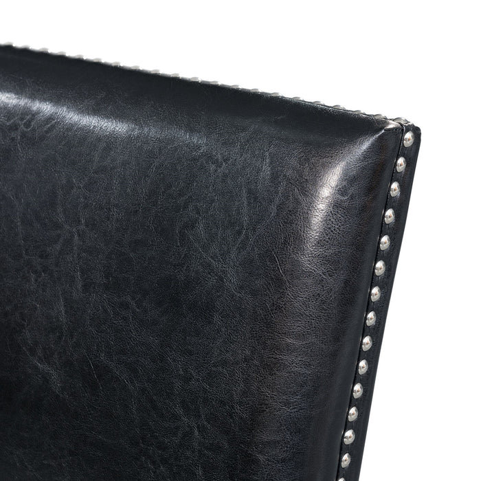 VALERY Black Faux Leather 20" Wide Counter Chair