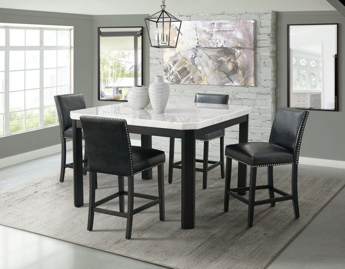 VALERY Black Faux Leather 20" Wide Counter Chair
