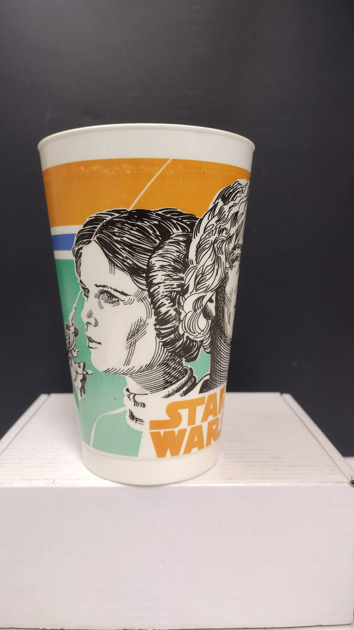 Vintage 1979 Star Wars Luke Skywalker & Princess Leia Coca-Cola Promo Plastic Cup