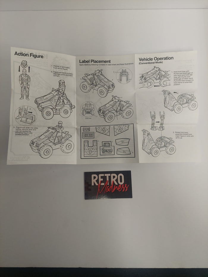 Vintage 1987 M.A.S.K. Iguana Instruction Sheet