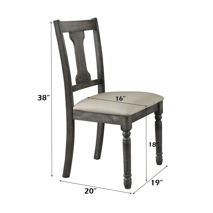Wallace - Side Chair (Set of 2) - Tan Linen & Weathered Gray