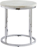 WESTFORK White Marble 22" Wide End Table