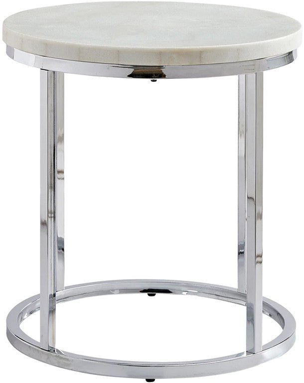 WESTFORK White Marble 22" Wide End Table