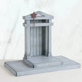 Side view of Decorative Creche with a star on a white background. Willow Tree wooden figurines
