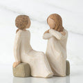 "Willow Tree Heart and Soul figurine featuring two seated girls symbolizing friendship and sisterhood, hand-carved resin sculpture by Susan Lordi"