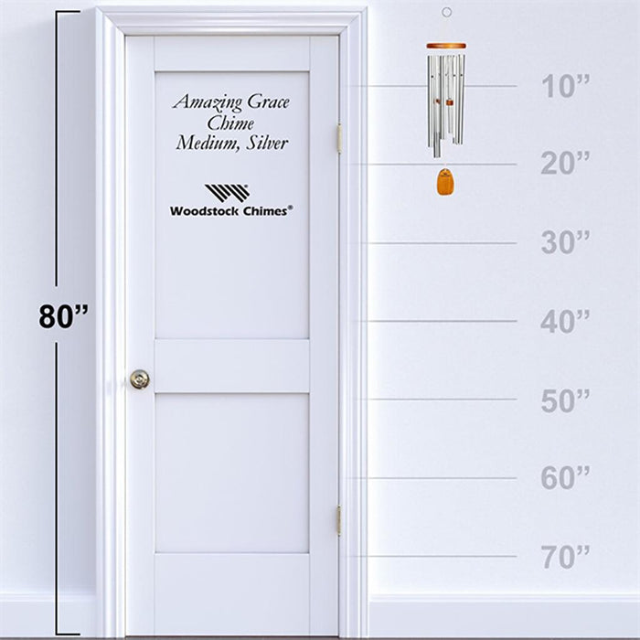"Woodstock Chimes : Silver Medium Amazing Grace Chime -"