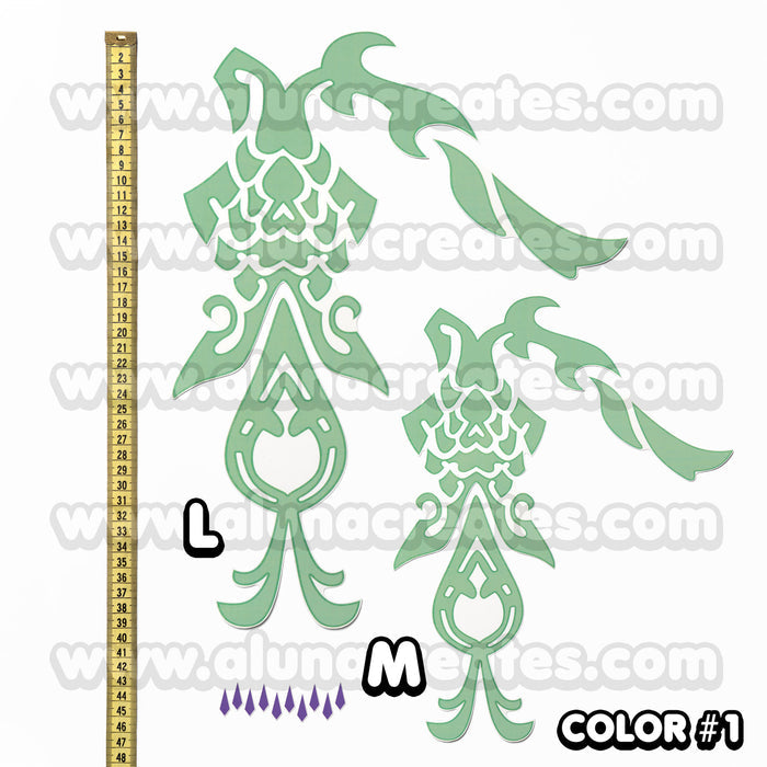 Exclusive temporary tattoo featuring Xiao’s arm symbol, the enigmatic and powerful character from Genshin Impact. Embrace the mystique and strength of Xiao with this intricately designed tattoo. A must-have for fans seeking to embody Xiao's determination and prowess. Get this premium temporary tattoo now and elevate your admiration for this iconic Genshin Impact character! Set L and M in color nr 1.