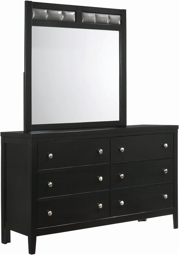 Zade Black 61.3" Wide Dresser & Mirror