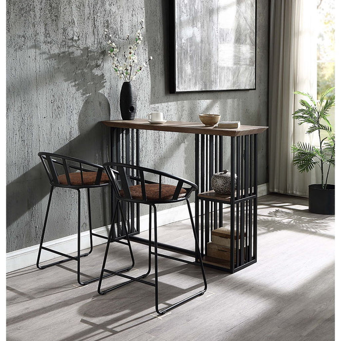 Zudora - Counter Height Table - Oak & Sandy Black